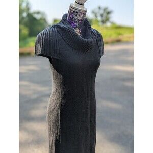 Calvin Klein Women's Size Small Grey Knit Cap Sleeve Sweater Dress